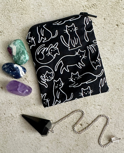 Cats Mojo Bag - Pendulum Bag - Crystal Storage Bag