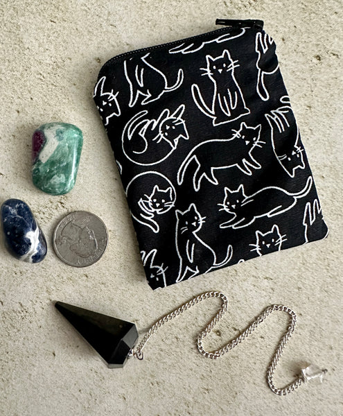 Cats Mojo Bag - Pendulum Bag - Crystal Storage Bag