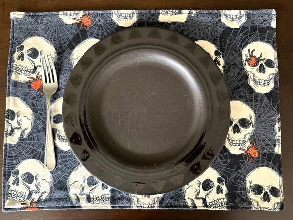 Retro Skulls Halloween Placemat