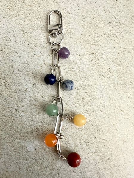 7 Chakra Crystal Gemstone Bag Charm Keychain