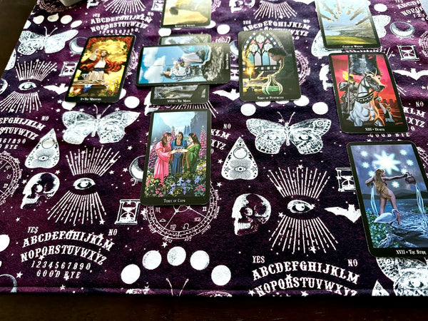 Ouija Tarot Spread Cloth - Altar Cloth