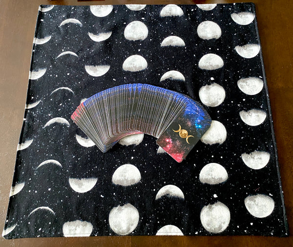 Moon Phases Tarot Spread Cloth - Tarot Reading Mat - Altar Cloth