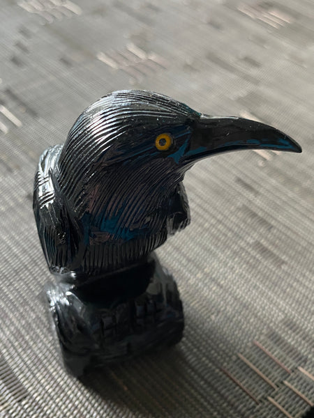 Black Onyx Carved Raven