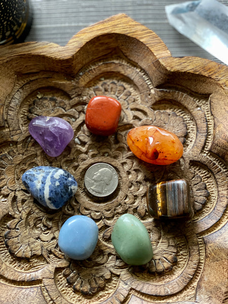 Chakra Crystals 7 Stone Set With Satin Bag