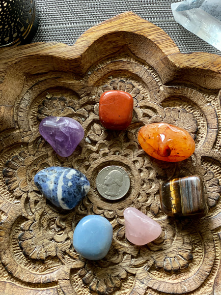 Chakra Crystals 7 Stone Set With Satin Bag