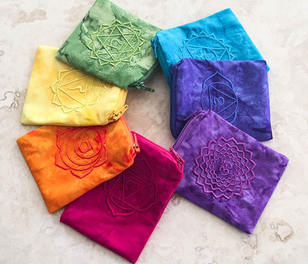 Embroidered Chakra Mojo Bags - SET