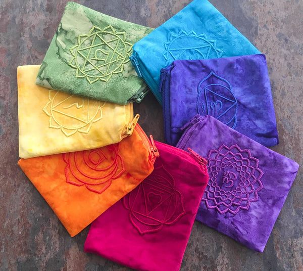 Embroidered Chakra Mojo Bags - SET