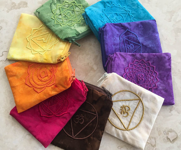 Embroidered Chakra Mojo Bags - SET