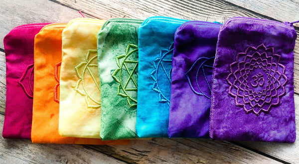 Embroidered Chakra Mojo Bags - SET