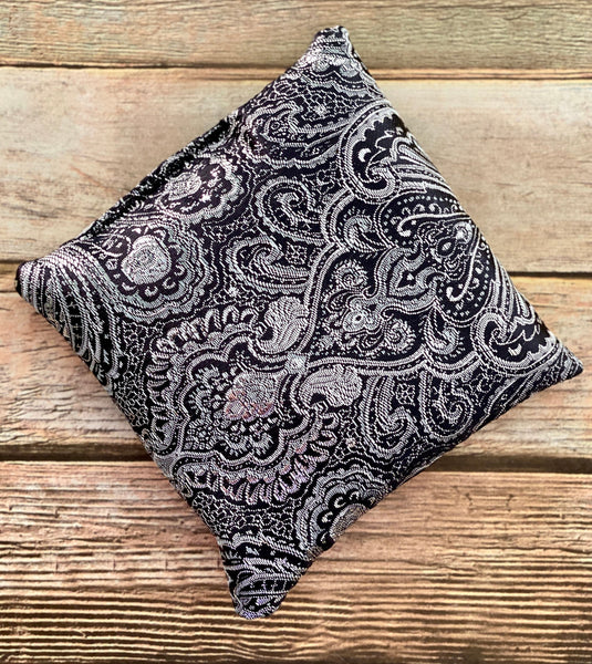 Silver Singing Bowl Crystal Display Pillow