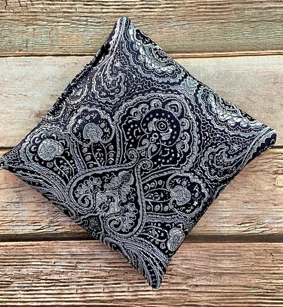 Silver Singing Bowl Crystal Display Pillow