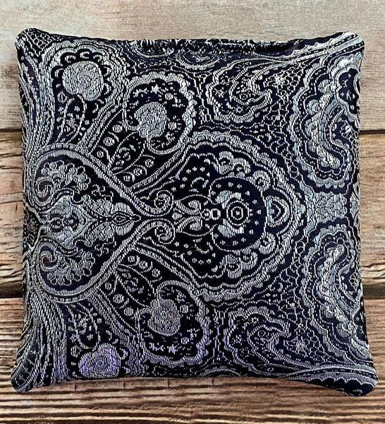 Silver Singing Bowl Crystal Display Pillow