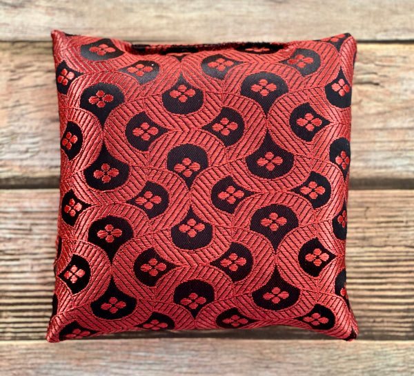 Red Singing Bowl Crystal Display Pillow
