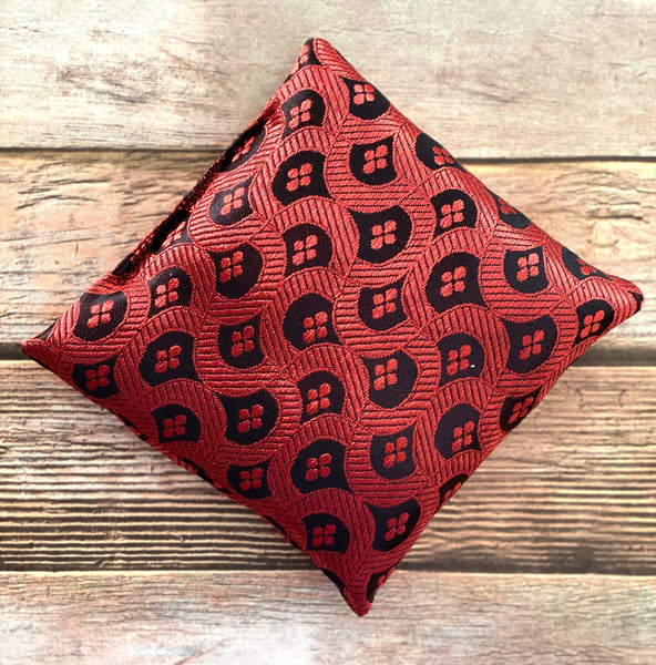 Red Singing Bowl Crystal Display Pillow