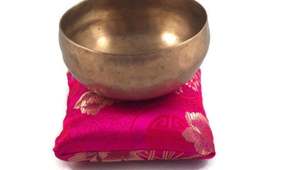 Fuchsia Singing Bowl Crystal Display Pillow