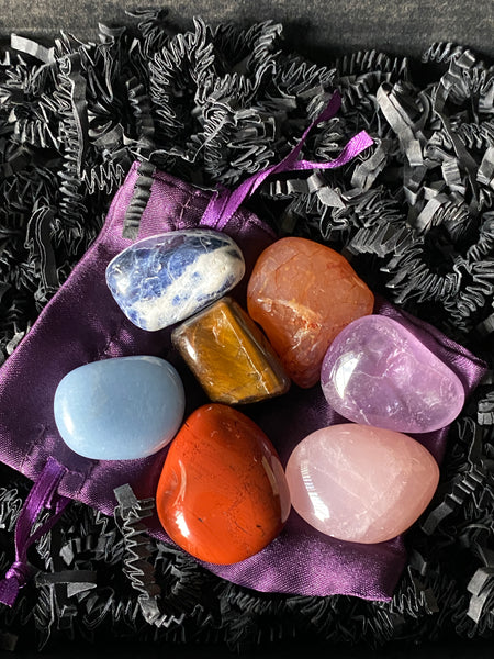 Chakra Crystals 7 Stone Set With Satin Bag
