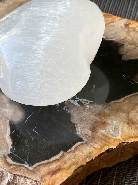 Large Selenite Puffy Heart