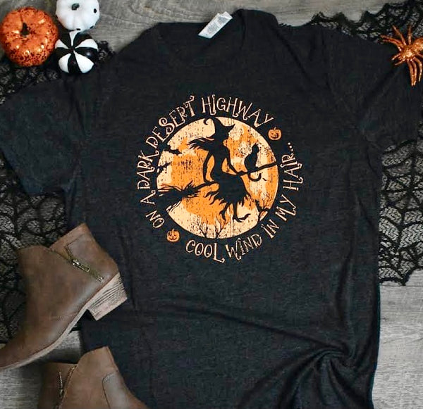 On a Dark Desert Highway Unisex T-Shirt - Black