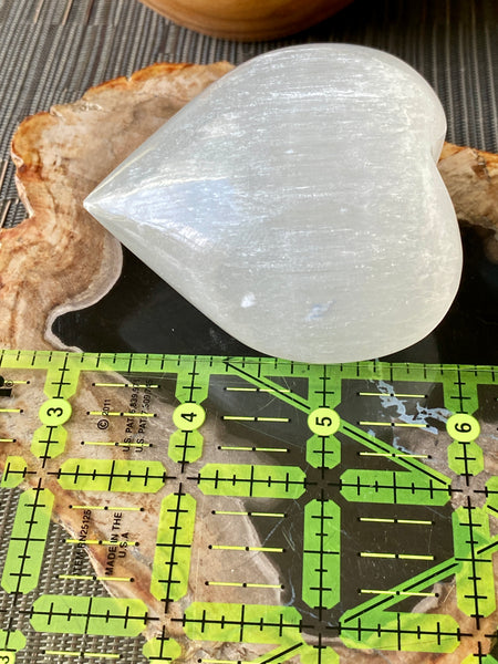 Large Selenite Puffy Heart