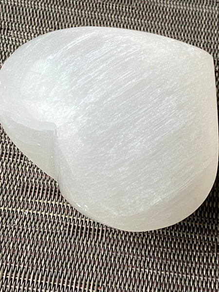 Large Selenite Puffy Heart