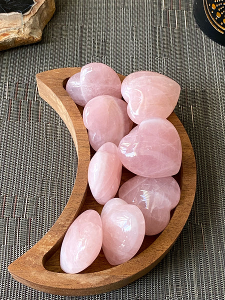 Large Rose Quartz Heart Crystal 40 mm