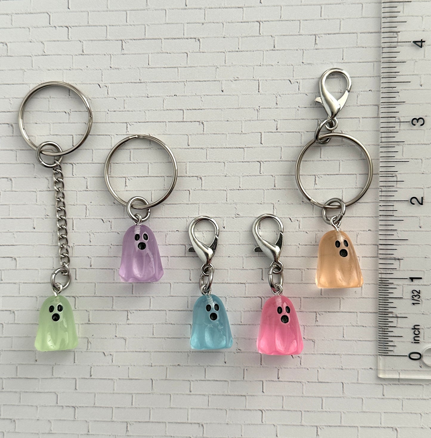 Glow in the Dark Ghost Zipper Pull/Bag Charm/Keychain for Halloween and Horror Fans