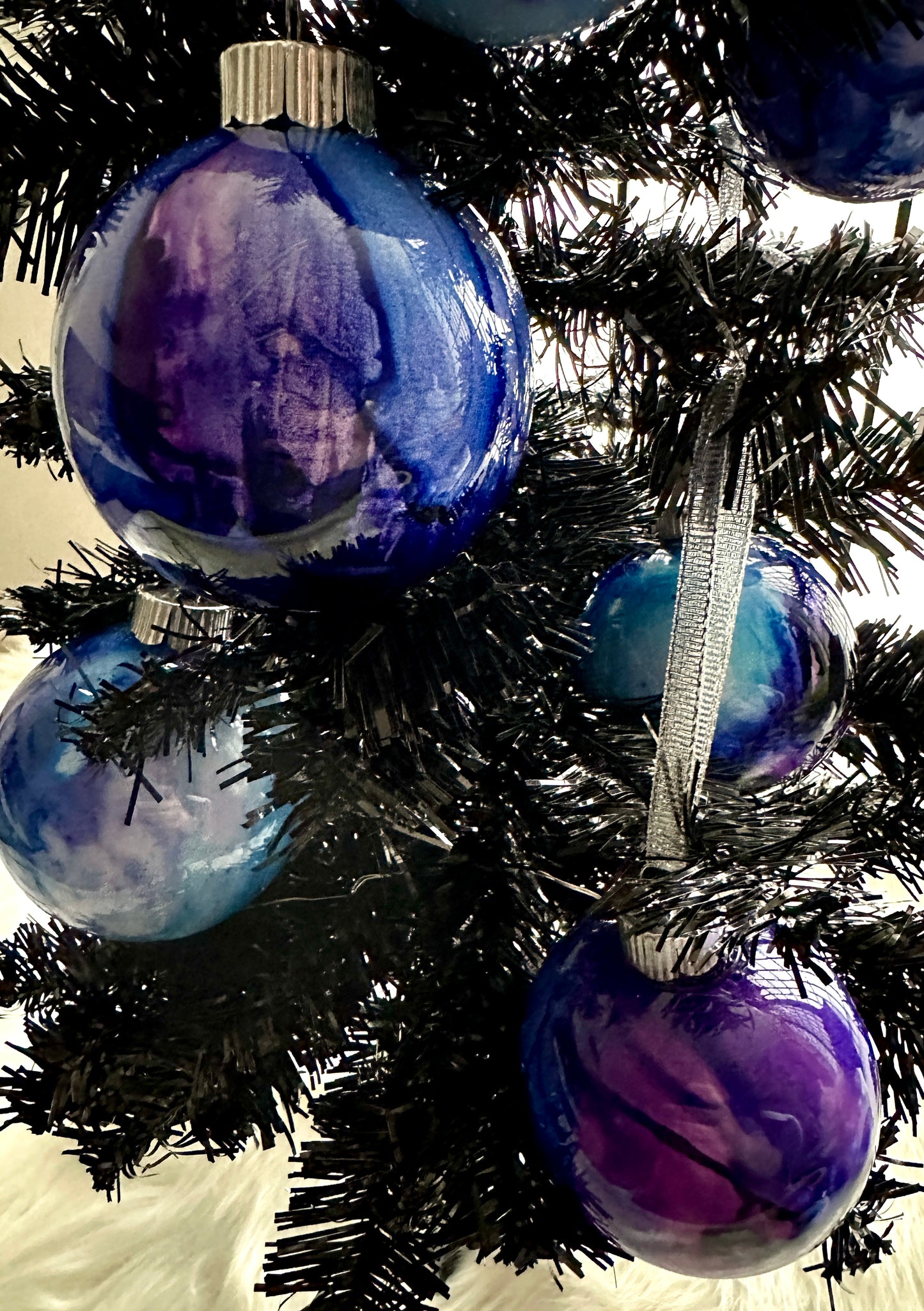 Shatterproof Alcohol Ink Christmas Ornament in 3 Sizes