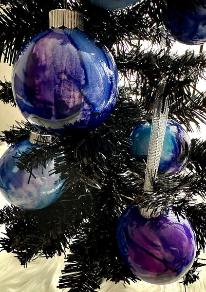 Shatterproof Alcohol Ink Christmas Ornament in 3 Sizes