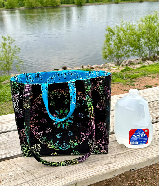 Medium Bandana Tote Bag With Custom Color Choices and Extra Long Straps/Short Handles