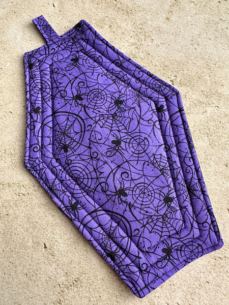 Coffin Pot Holder - Spiderwebs
