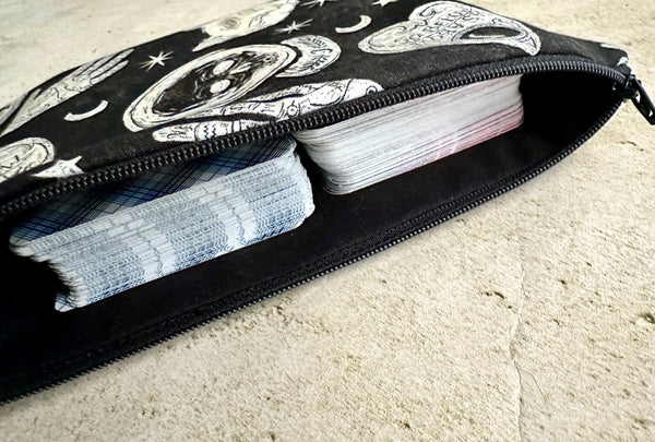 Witchy Tarot Card Bag With Zipper - Tarot Deck Storage Bag