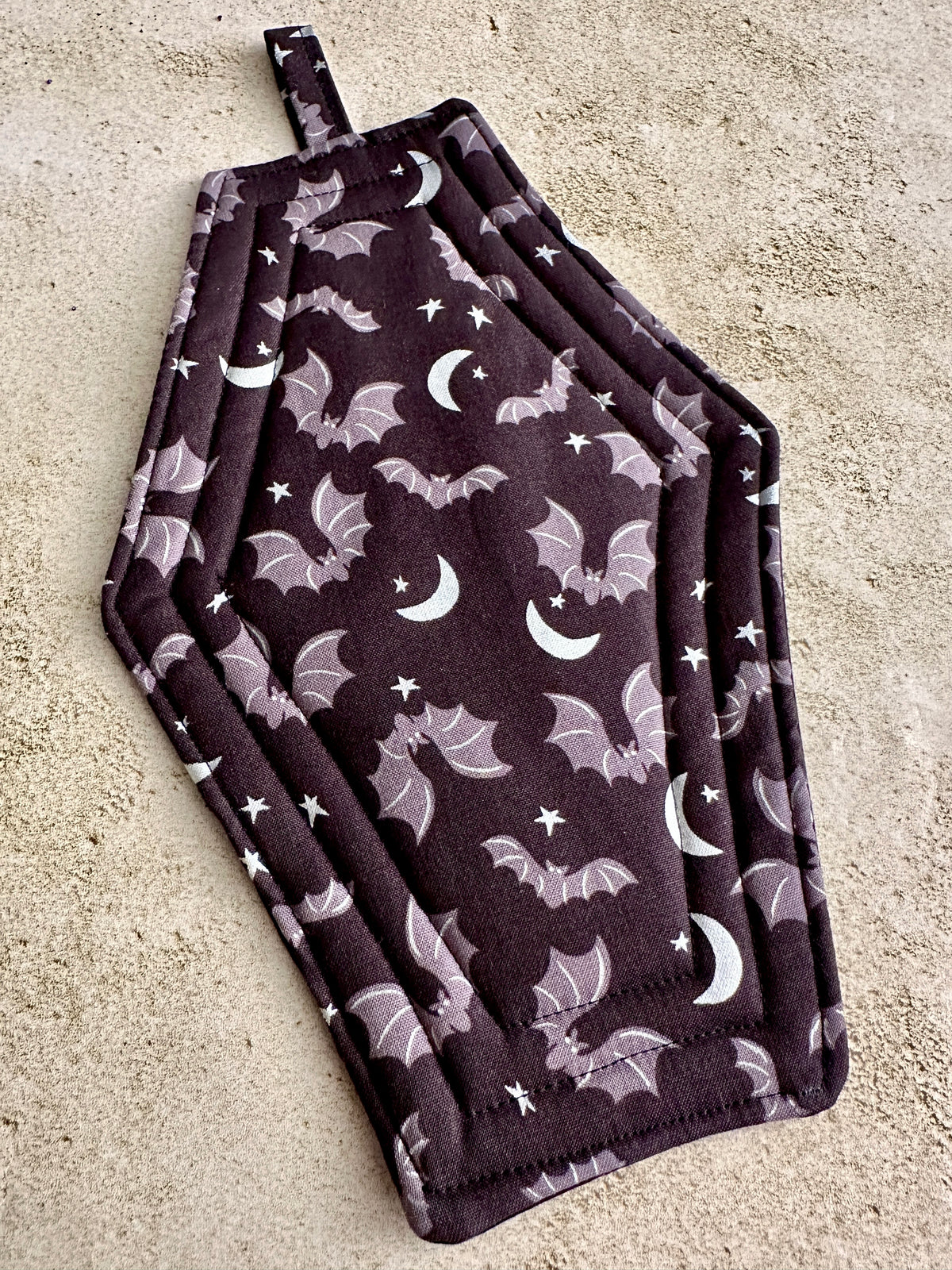 Coffin Pot Holder - Bats & Moons