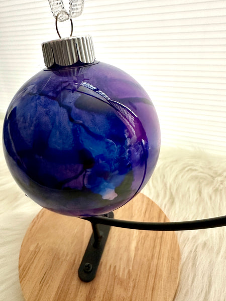 Shatterproof Alcohol Ink Christmas Ornament in 3 Sizes