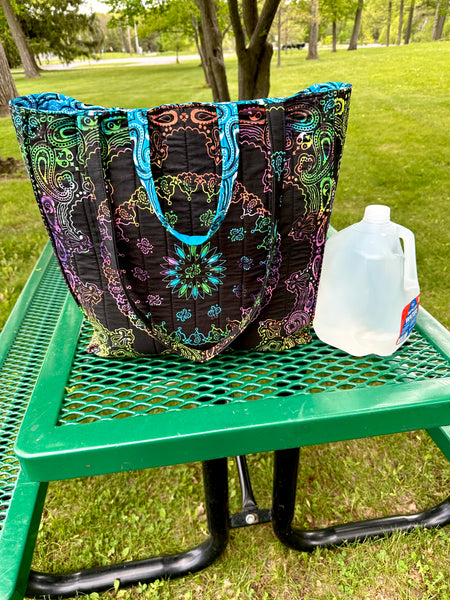 Large Bandana Tote Bag With Custom Color Choices and Extra Long Straps/Short Handles
