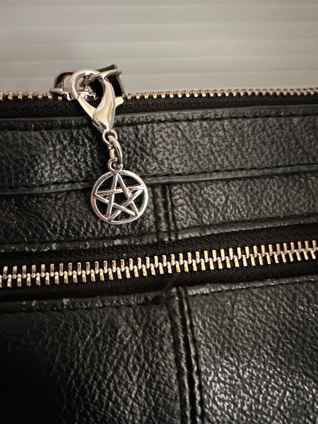 Witchy Pentacle Zipper Pull Bag Charm Keychain