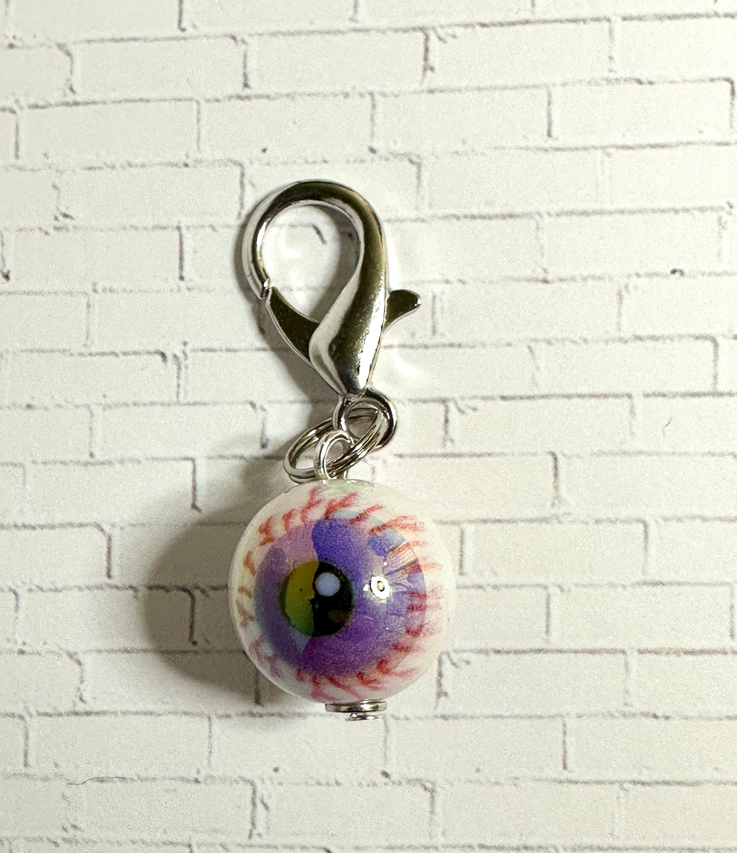 Bloodshot Bloody Eyeball Zipper Pull Keychain in 7 Colors