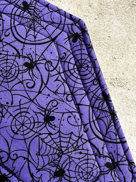 Spiderweb Coffin Mug Rug - Halloween Coffee Coaster