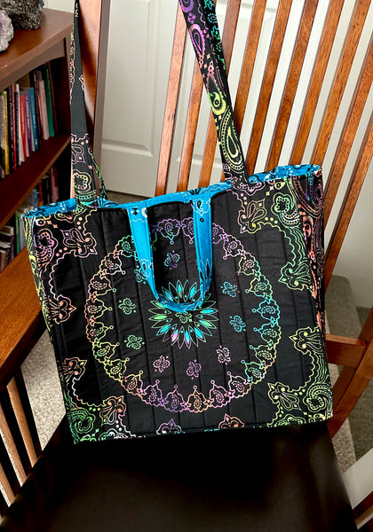 Medium Bandana Tote Bag With Custom Color Choices and Extra Long Straps/Short Handles
