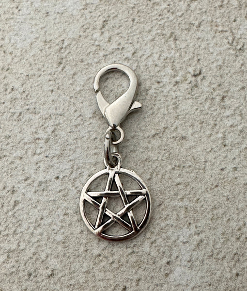 Witchy Pentacle Zipper Pull Bag Charm Keychain
