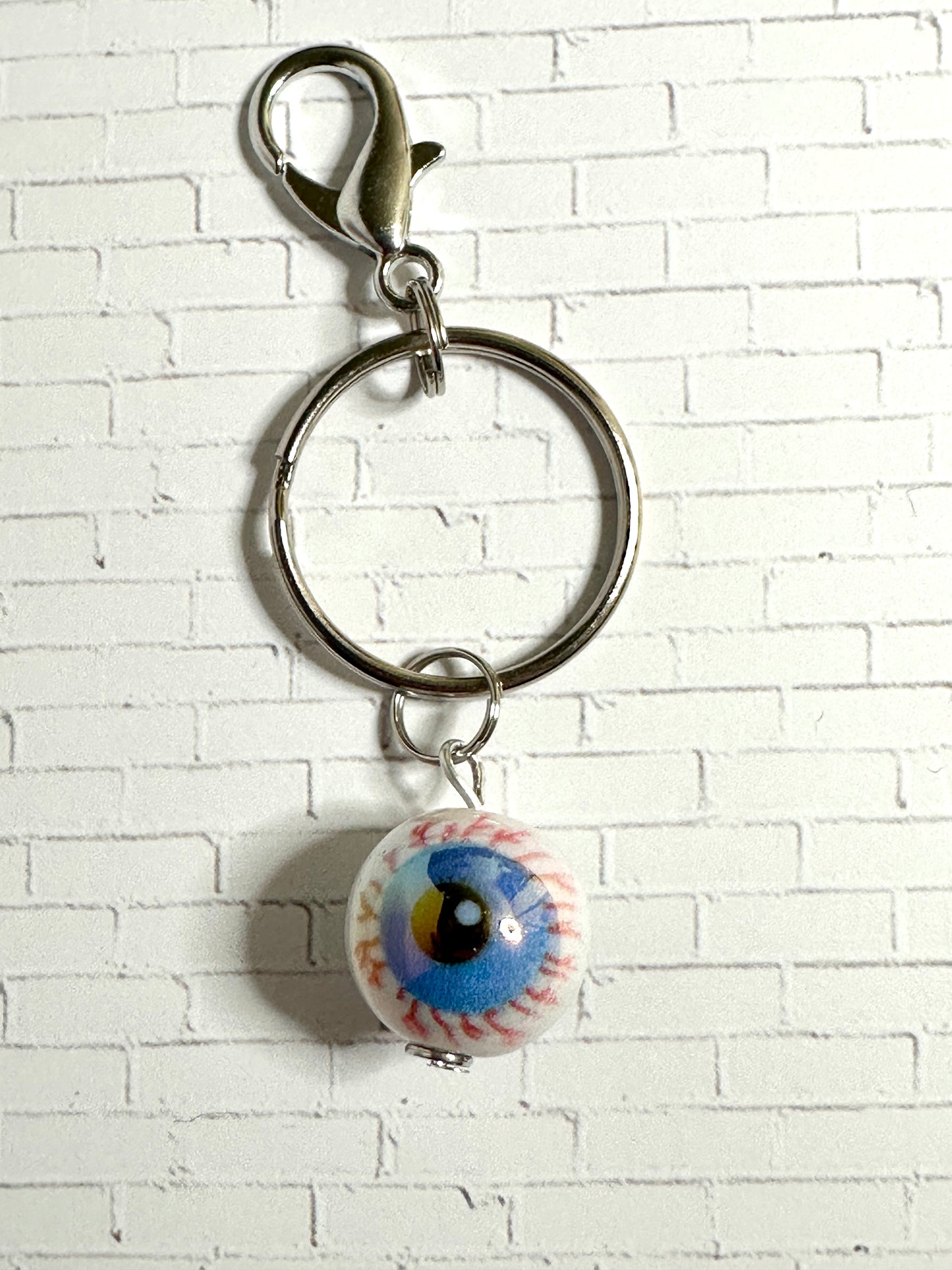 Bloodshot Bloody Eyeball Zipper Pull Keychain in 7 Colors