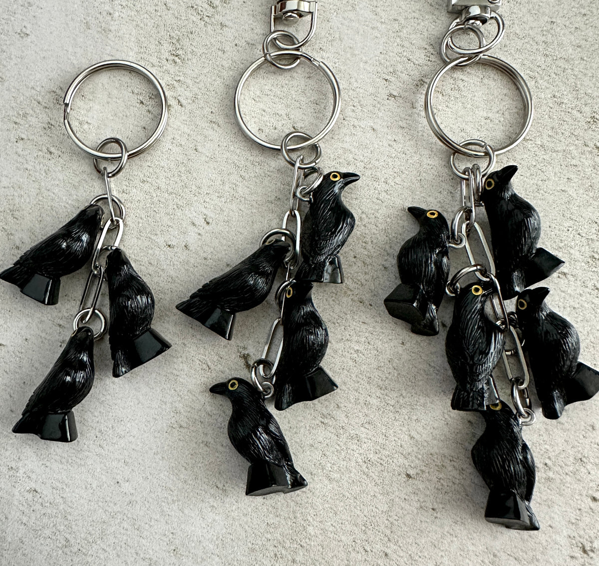 Murder of Crows Keychain – Goth Witchy Bag Charm for Horror Lovers, Witches & Halloween