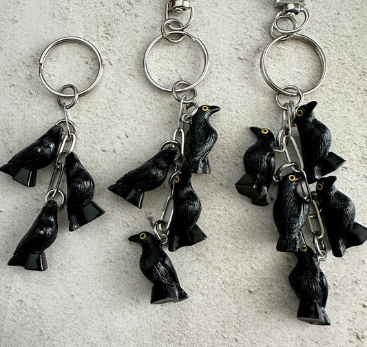 Murder of Crows Keychain – Goth Witchy Bag Charm for Horror Lovers, Witches & Halloween