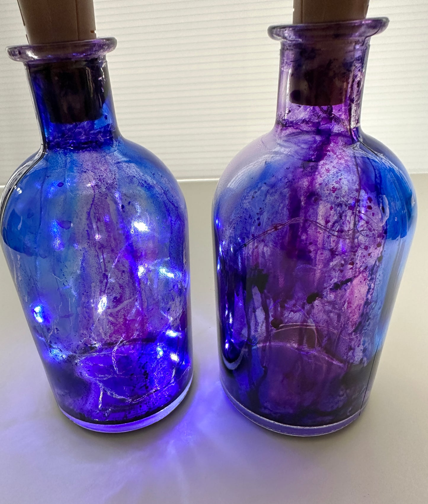 Purple and Blue Fairy Lights Bottle