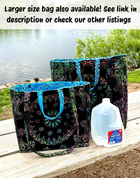 Medium Bandana Tote Bag With Custom Color Choices and Extra Long Straps/Short Handles