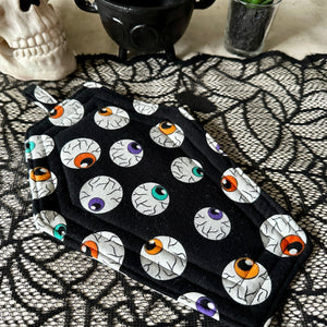 Coffin Pot Holder Hot Pad - Eyeballs