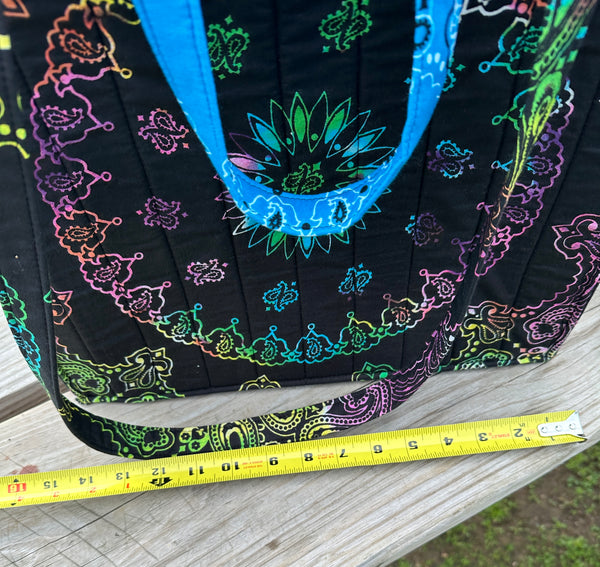 Medium Bandana Tote Bag With Custom Color Choices and Extra Long Straps/Short Handles