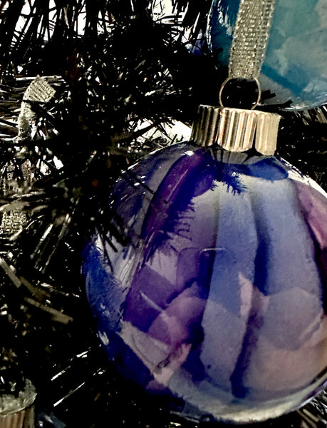 Shatterproof Alcohol Ink Christmas Ornament in 3 Sizes