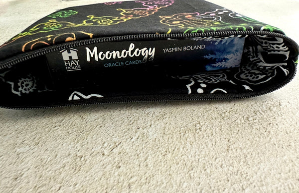 Witchy Rainbow Paisley Tarot Bag Zipper Pouch With Custom Lining Color