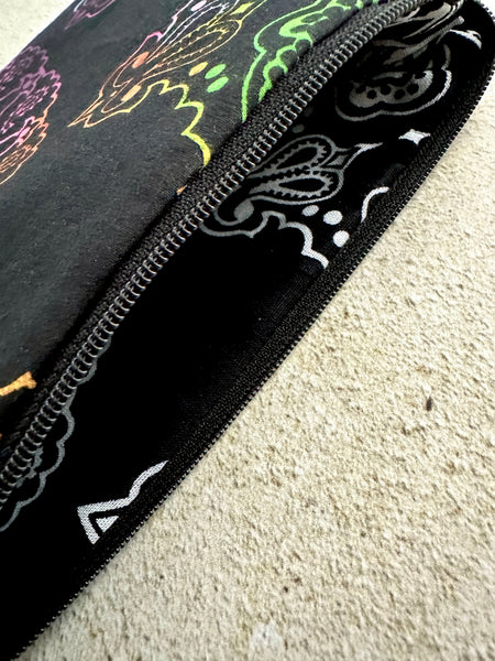 Witchy Rainbow Paisley Tarot Bag Zipper Pouch With Custom Lining Color