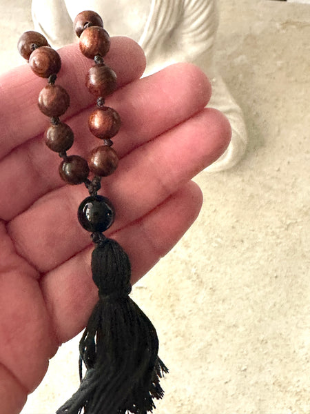 Pocket Wrist Mala | 27 Bead Rosewood Mini Mala Bracelet